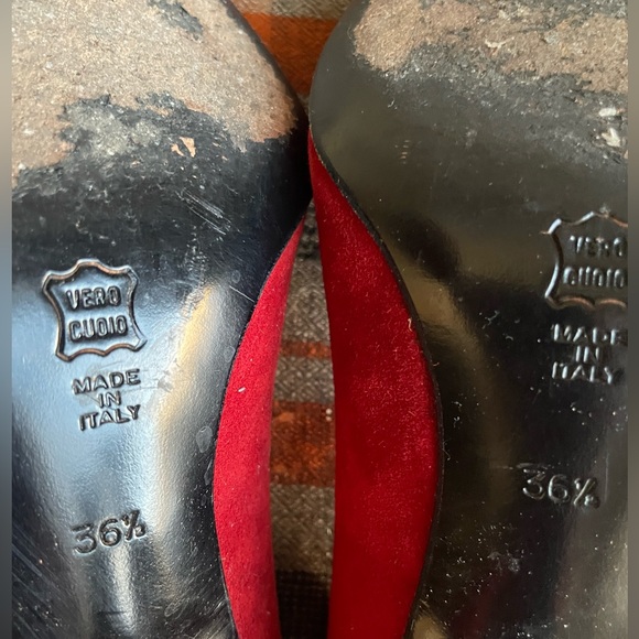 Gorgeous Vintage Italian Suede & Snakeskin Heels - Picture 5 of 5